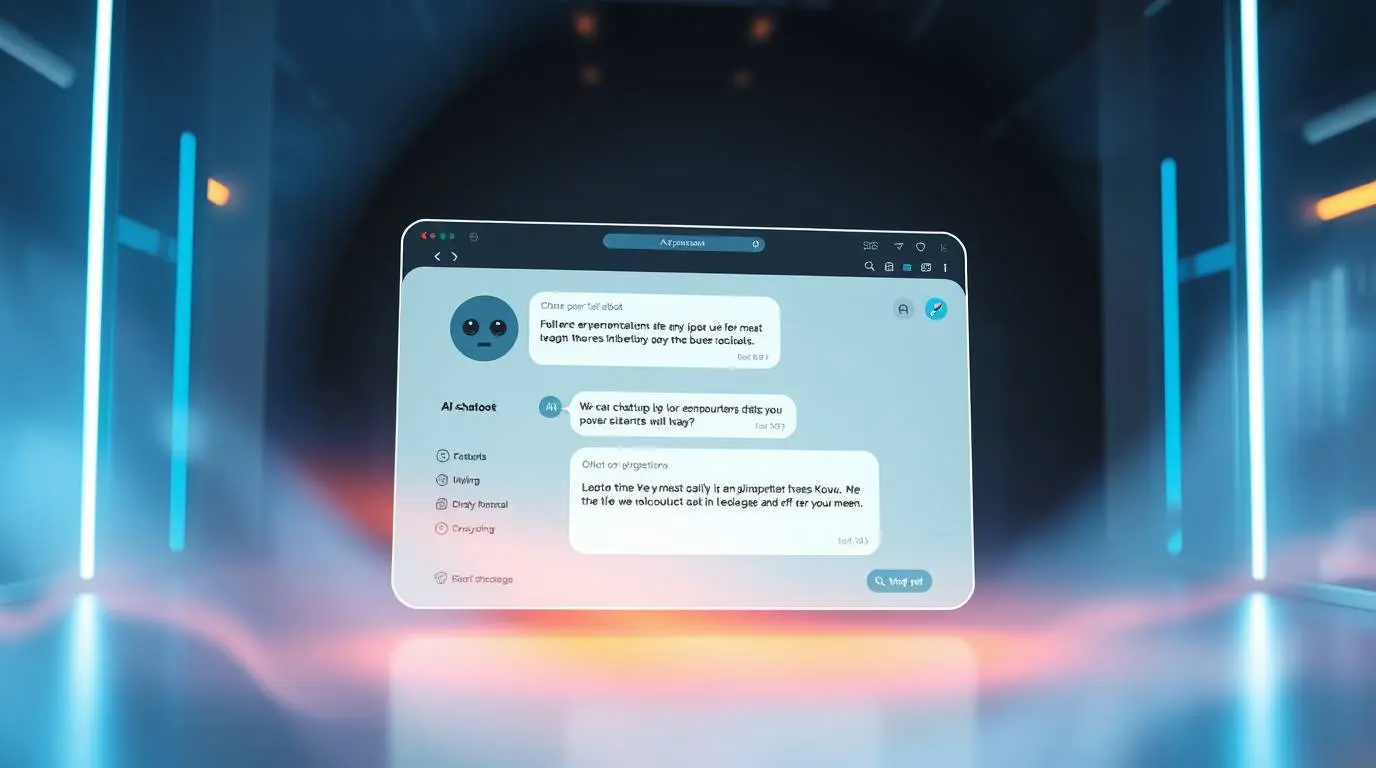 Mockup of an AI chatbot interface on an eCommerce website guiding a customer through product selection and answering questions.