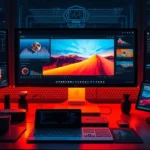 AI tools creating content on multiple screens