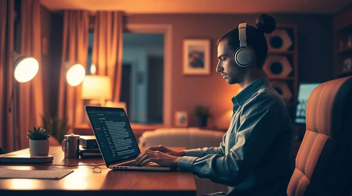 AI writing blog content on a laptop