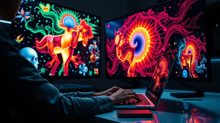Person using AI to generate digital art in 2025